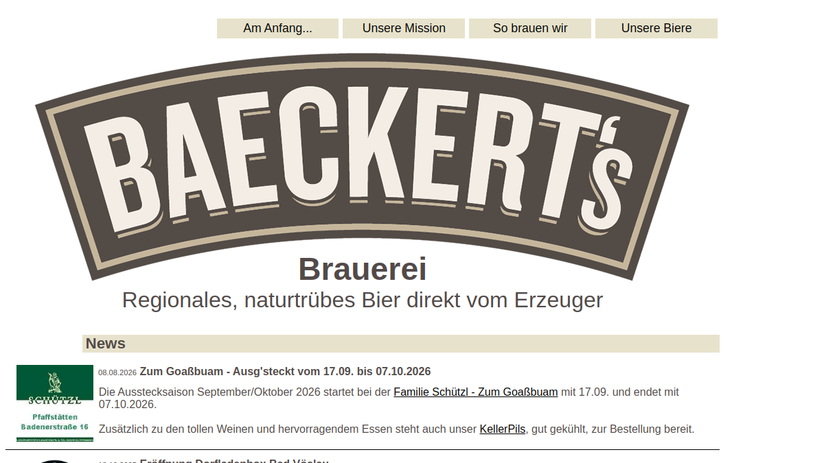 Ansicht von BAECKERT’s Brauerei