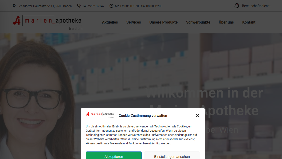 Website-Vorschau von Marien-Apotheke Baden